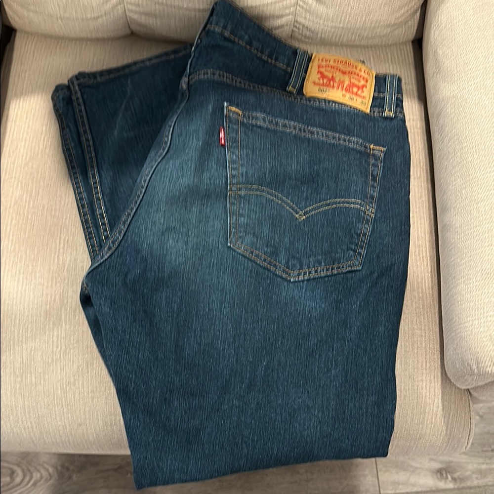 Levi's Blue Slim Straight Jeans with Classic Indigo Wash
